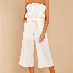 White jump suit